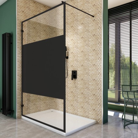 Walk In Dusche  - Amora 01 - Duschwand - Schwarz - Loft 3