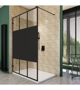 Walk In Dusche  - Amora 01 - Duschwand - Schwarz - Loft 4