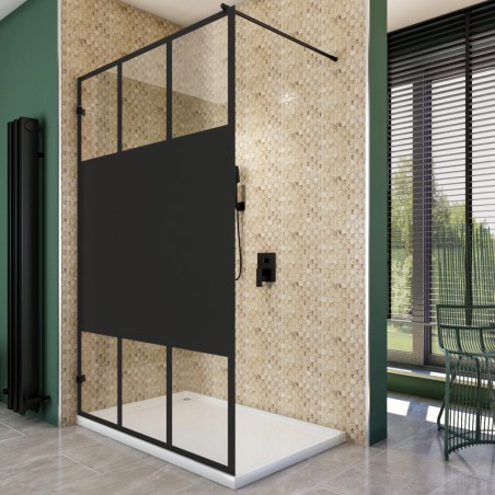Walk In Dusche  - Amora 01 - Duschwand - Schwarz - Loft 4