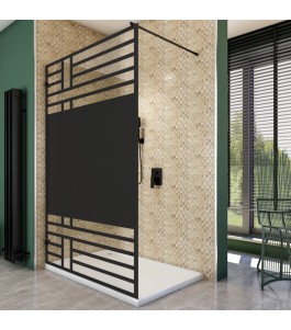 Walk In Dusche  - Amora 01 - Duschwand - Schwarz - Loft 5