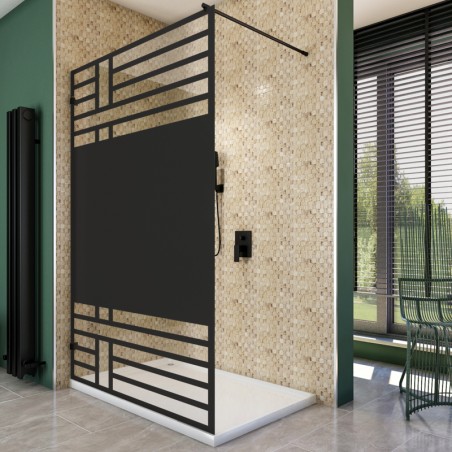 Walk In Dusche  - Amora 01 - Duschwand - Schwarz - Loft 5