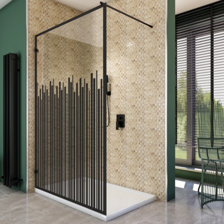 Walk In Dusche  - Amora 01 - Duschwand - Schwarz - Loft 6