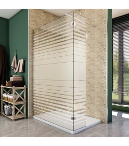Walk In Dusche  - Almada 03 - Duschwand - Chrom - Stripes
