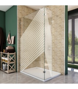 Walk In Dusche  - Almada 03 - Duschwand - Chrom - Bevels