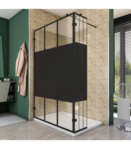 Walk In Dusche  - Amora 03 - Duschwand - Schwarz - Loft 4