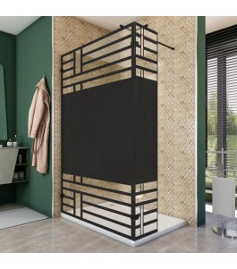 Walk In Dusche  - Amora 03 - Duschwand - Schwarz - Loft 5