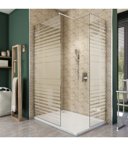 Walk In Dusche  - Almada 04 - Duschwand - Chrom - Stripes