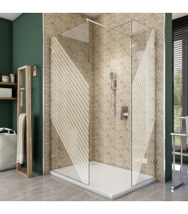 Walk In Dusche  - Almada 04 - Duschwand - Chrom - Bevels