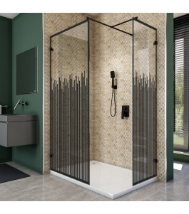 Walk In Dusche  - Amora 04 - Duschwand - Schwarz - Loft 6