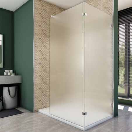 Walk In Dusche  - Almada 05 - Duschwand - Chrom - Satino
