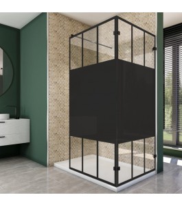 Walk In Dusche  - Amora 05 - Duschwand - Schwarz - Loft 4
