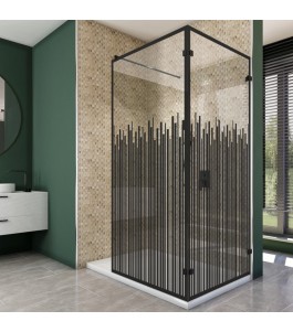 Walk In Dusche  - Amora 05 - Duschwand - Schwarz - Loft 6