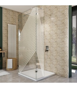 Walk In Dusche  - Almada 07 - Duschwand - Chrom - Bevels