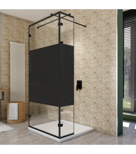 Walk In Dusche  - Amora 07 - Duschwand - Schwarz - Loft 3