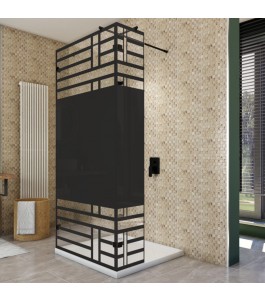 Walk In Dusche  - Amora 07 - Duschwand - Schwarz - Loft 5