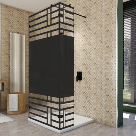 Walk In Dusche  - Amora 07 - Duschwand - Schwarz - Loft 5