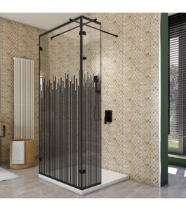 Walk In Dusche  - Amora 07 - Duschwand - Schwarz - Loft 6