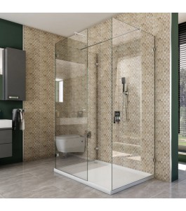 Walk In Dusche  - Almada 08 - Duschwand - Chrom - Klarglas