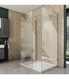 Walk In Dusche  - Almada 08 - Duschwand - Chrom - Bevels