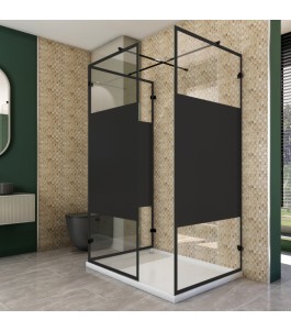 Walk In Dusche  - Amora 08 - Duschwand - Schwarz - Loft 3