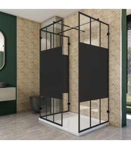 Walk In Dusche  - Amora 08 - Duschwand - Schwarz - Loft 4