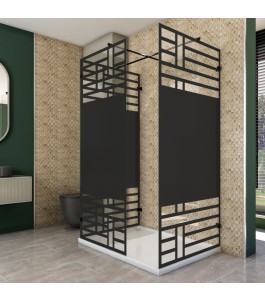 Walk In Dusche  - Amora 08 - Duschwand - Schwarz - Loft 5