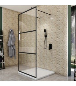 Walk In Dusche  - Amora 09 - Duschwand - Schwarz - Loft 1