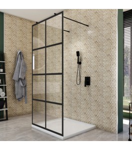 Walk In Dusche  - Amora 09 - Duschwand - Schwarz - Loft 2