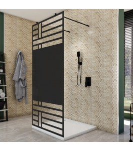 Walk In Dusche  - Amora 09 - Duschwand - Schwarz - Loft 5