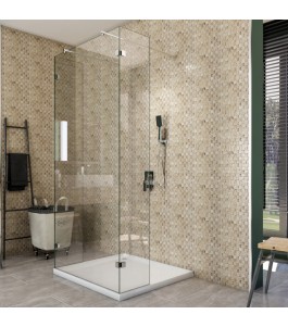 Walk In Dusche  - Almada 10 - Duschwand - Chrom - Klarglas