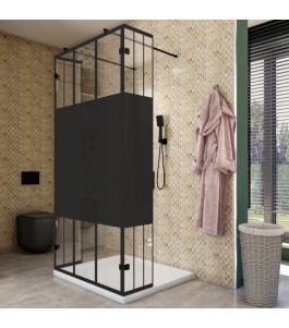 Walk In Dusche  - Amora 10 - Duschwand - Schwarz - Loft 4