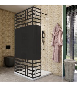 Walk In Dusche  - Amora 10 - Duschwand - Schwarz - Loft 5