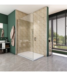Walk In Dusche  - Almada 01 - Duschwand - Chrom - Klarglas