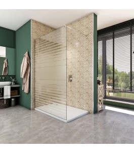 Walk In Dusche  - Almada 01 - Duschwand - Chrom - Stripes