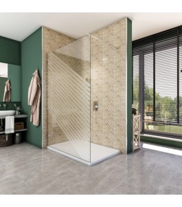 Walk In Dusche  - Almada 01 - Duschwand - Chrom - Bevels