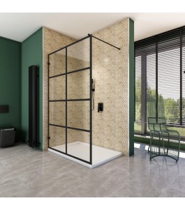 Walk In Dusche  - Amora 01 - Duschwand - Schwarz - Loft 2