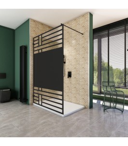 Walk In Dusche  - Amora 01 - Duschwand - Schwarz - Loft 5