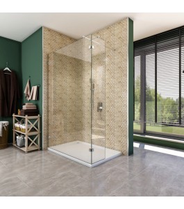 Walk In Dusche  - Almada 03 - Duschwand - Chrom - Klarglas