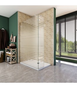 Walk In Dusche  - Almada 03 - Duschwand - Chrom - Stripes