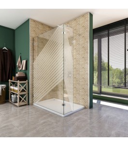 Walk In Dusche  - Almada 03 - Duschwand - Chrom - Bevels