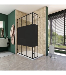 Walk In Dusche  - Amora 03 - Duschwand - Schwarz - Loft 4