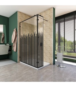 Walk In Dusche  - Amora 03 - Duschwand - Schwarz - Loft 6