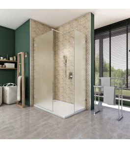 Walk In Dusche  - Almada 04 - Duschwand - Chrom - Satino