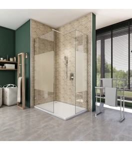 Walk In Dusche  - Almada 04 - Duschwand - Chrom - Blinds