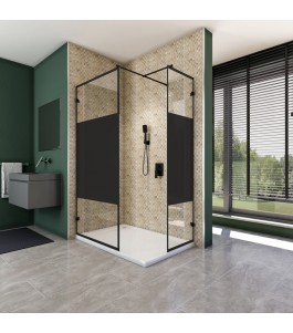 Walk In Dusche  - Amora 04 - Duschwand - Schwarz - Loft 3