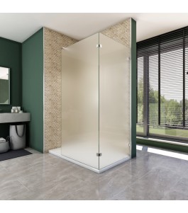 Walk In Dusche  - Almada 05 - Duschwand - Chrom - Satino