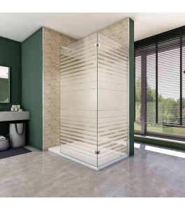 Walk In Dusche  - Almada 05 - Duschwand - Chrom - Stripes