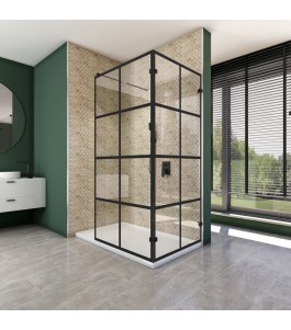 Walk In Dusche  - Amora 05 - Duschwand - Schwarz - Loft 2