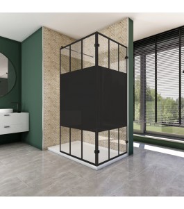 Walk In Dusche  - Amora 05 - Duschwand - Schwarz - Loft 4