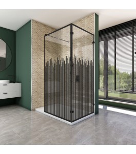 Walk In Dusche  - Amora 05 - Duschwand - Schwarz - Loft 6